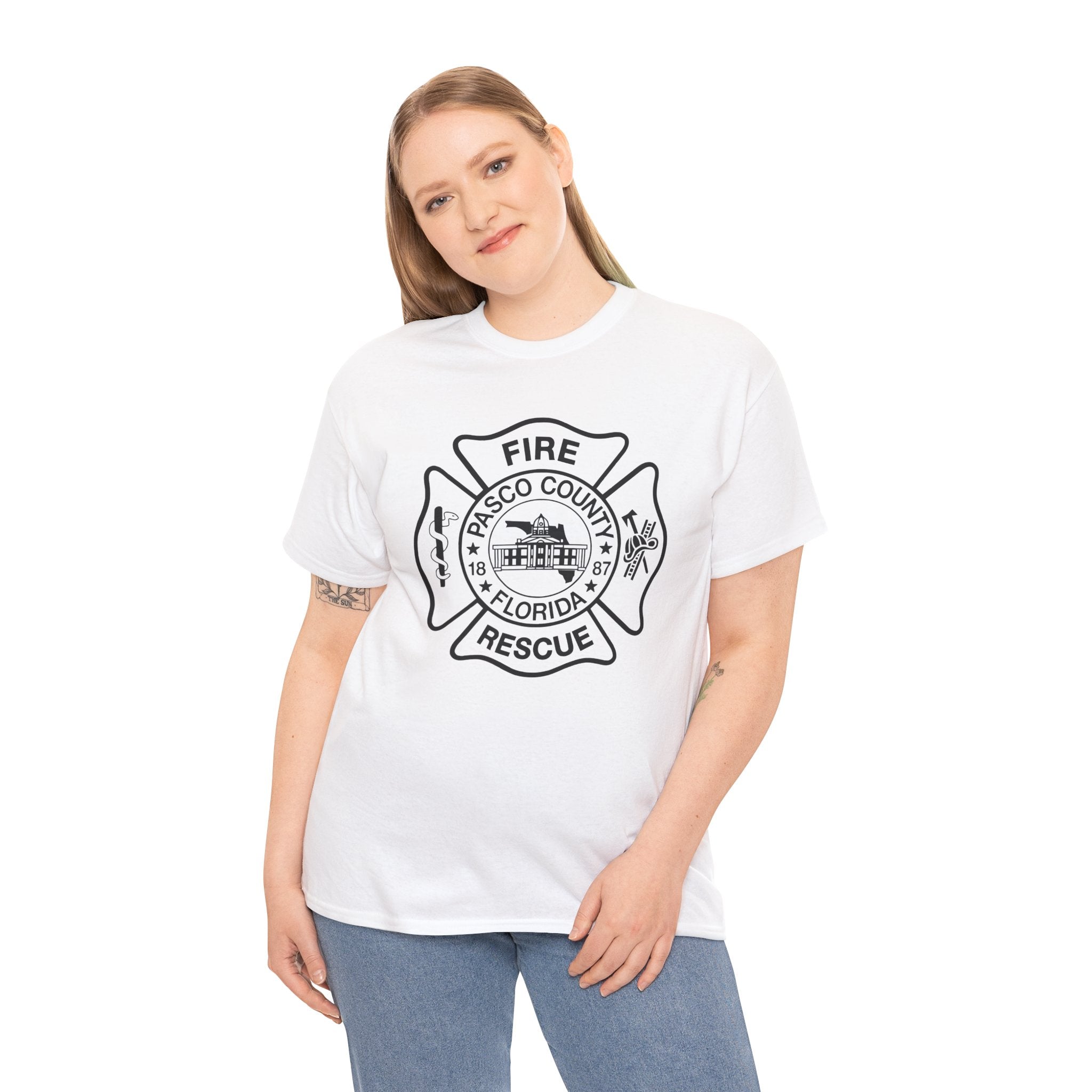 Pasco County Fire Department Logo Gildan 5000 T-Shirt - Wear Your Pride!