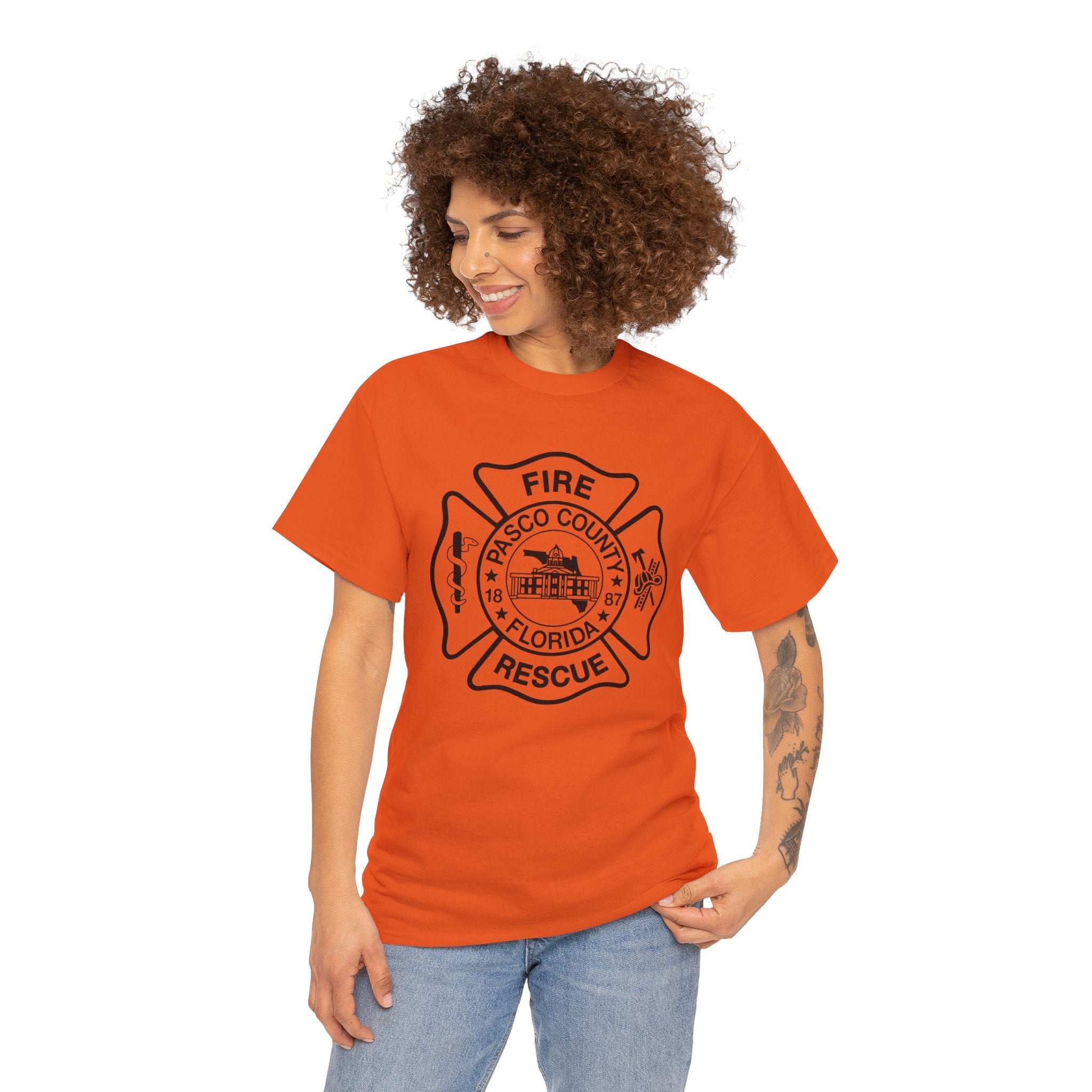 Pasco County Fire Department Logo Gildan 5000 T-Shirt - Wear Your Pride!