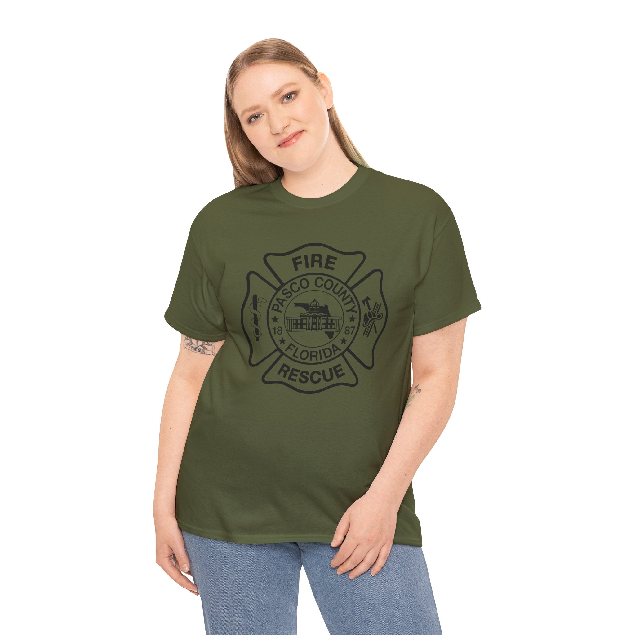 Pasco County Fire Department Logo Gildan 5000 T-Shirt - Wear Your Pride!