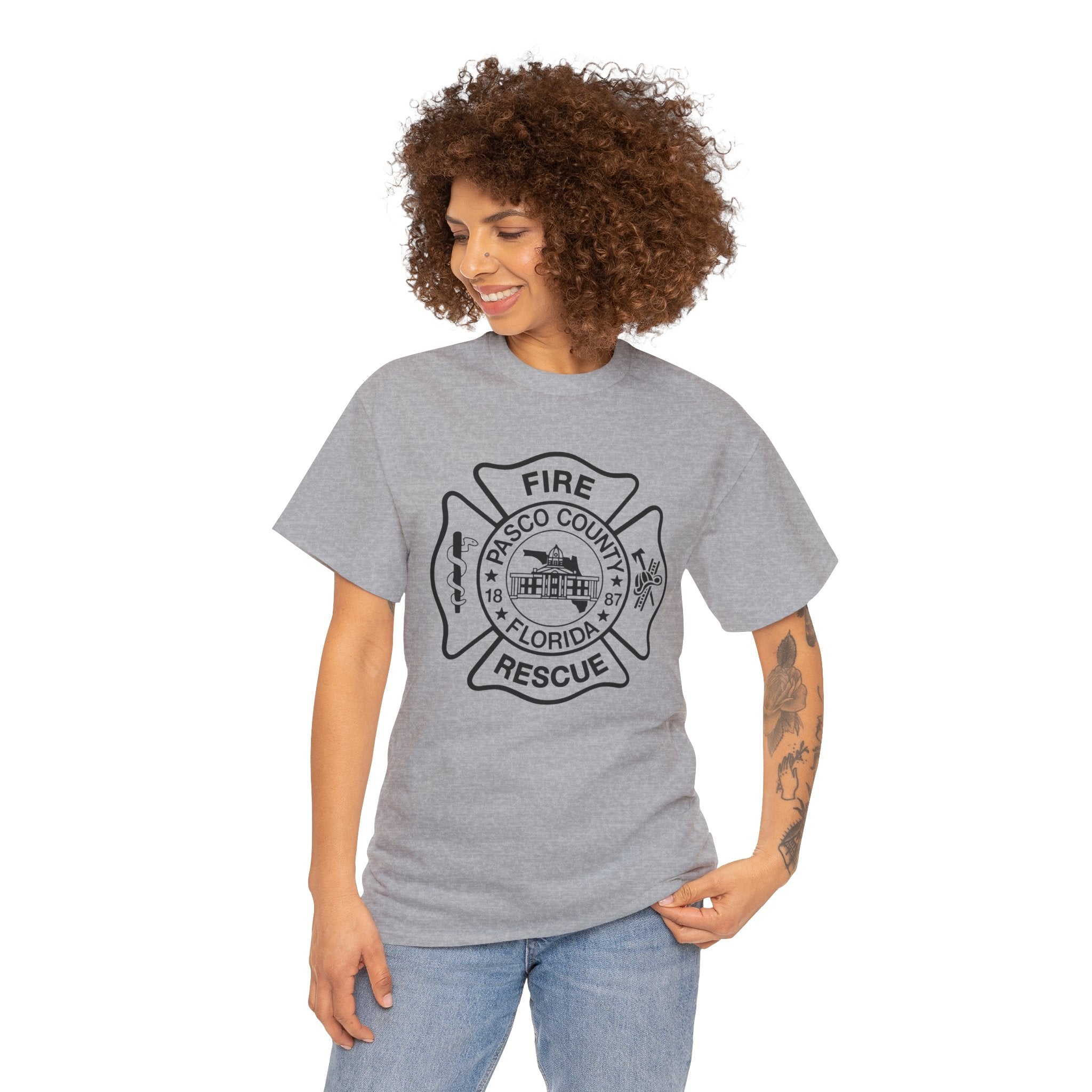 Pasco County Fire Department Logo Gildan 5000 T-Shirt - Wear Your Pride!