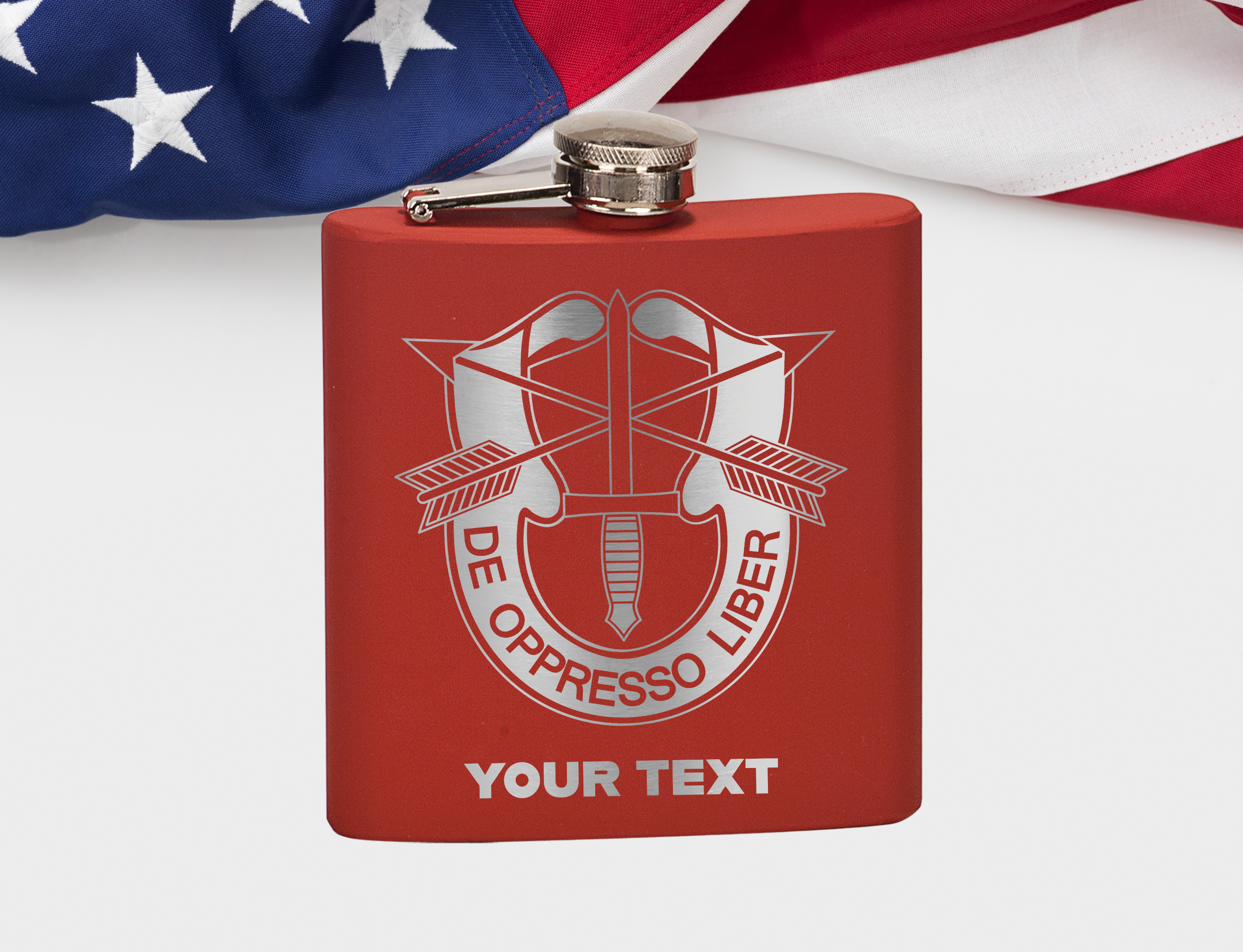 Beautiful U.S. Army Special Forces 6oz Flask Retirement Gift, Green Beret present gift, US Airborne Flask, Handmade US Military Flask gift