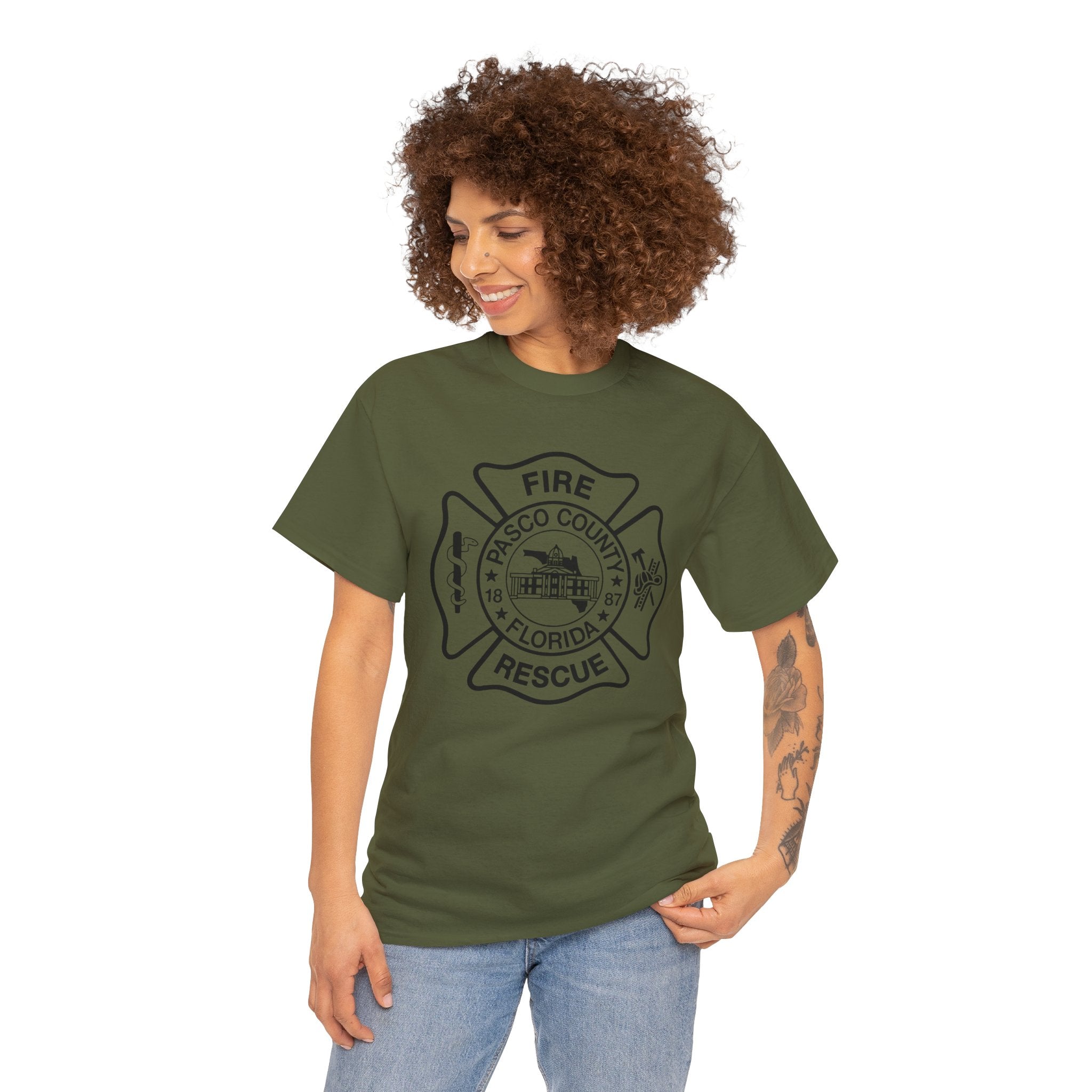 Pasco County Fire Department Logo Gildan 5000 T-Shirt - Wear Your Pride!