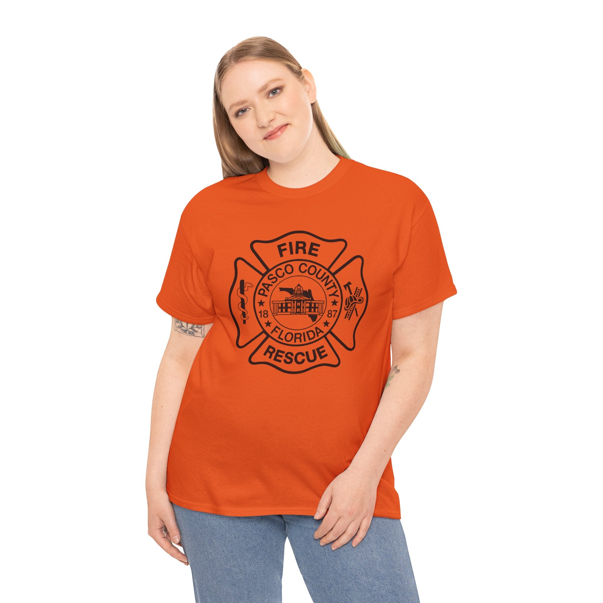 Pasco County Fire Department Logo Gildan 5000 T-Shirt - Wear Your Pride!