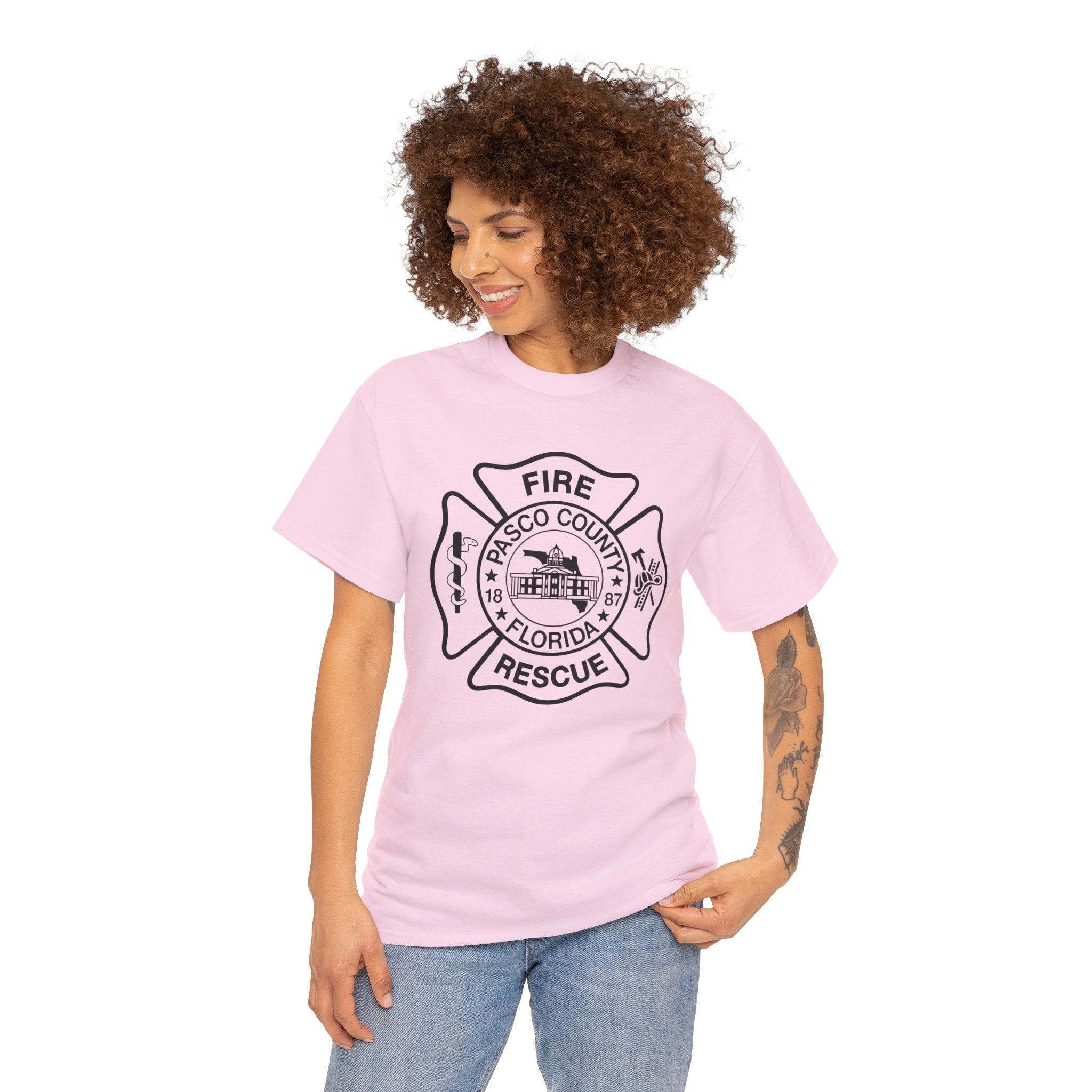 Pasco County Fire Department Logo Gildan 5000 T-Shirt - Wear Your Pride!