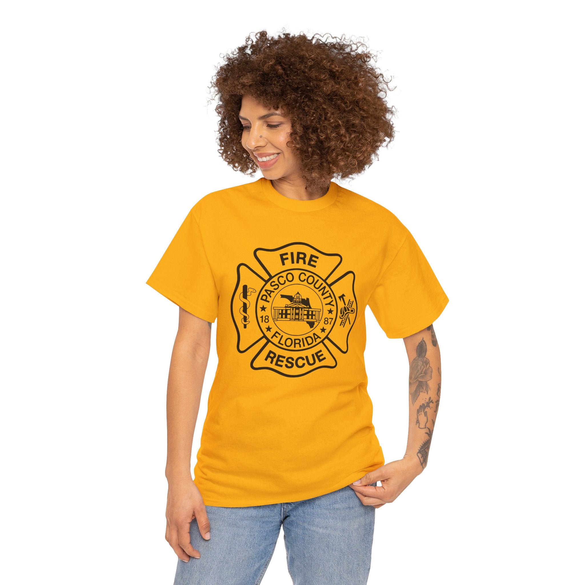 Pasco County Fire Department Logo Gildan 5000 T-Shirt - Wear Your Pride!