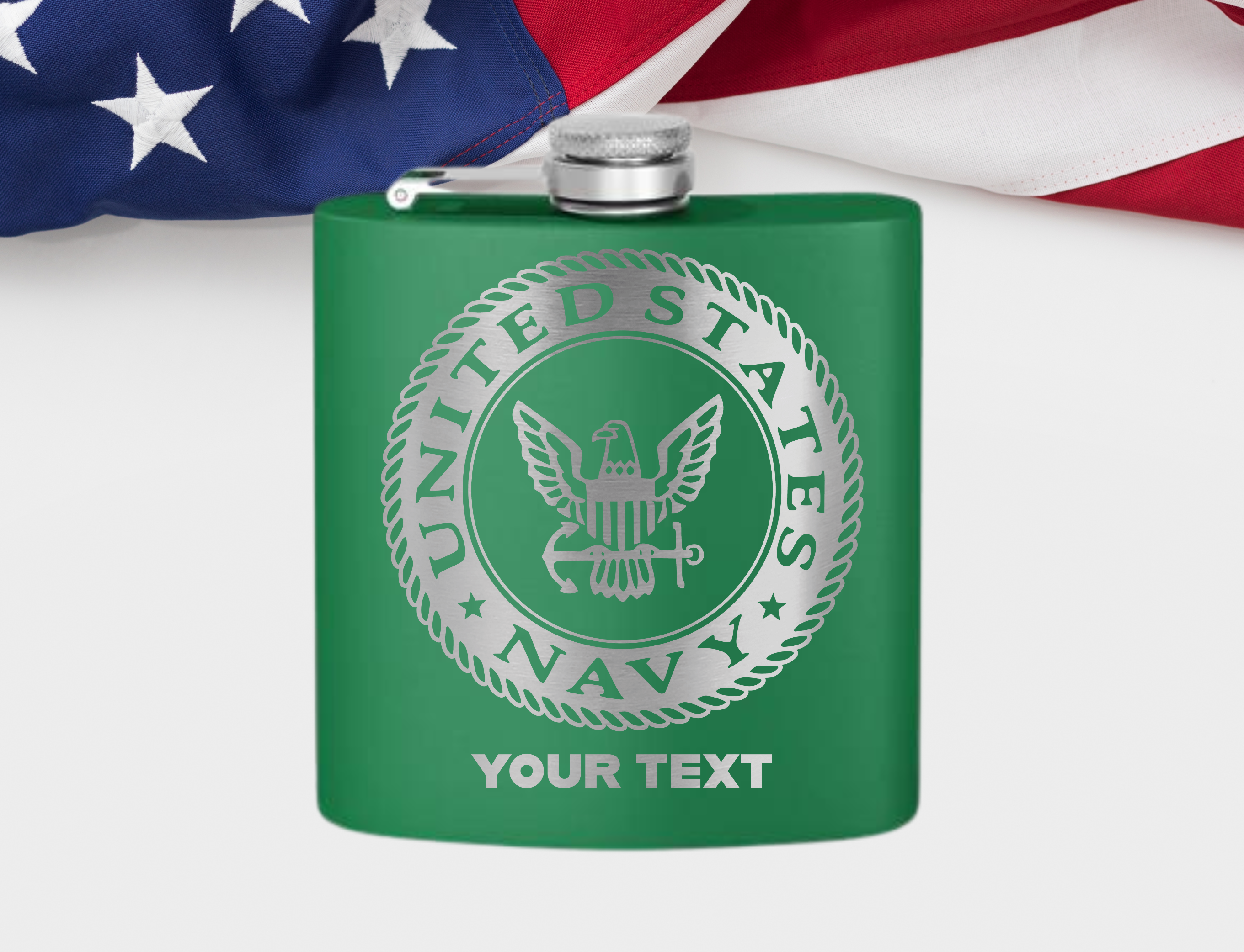 Beautiful Navy 6oz Flask Retirement Gift, US Army Veteran present, Marine Corps Vet gift, US Navy Flask, Handmade US Air Force Flask gift