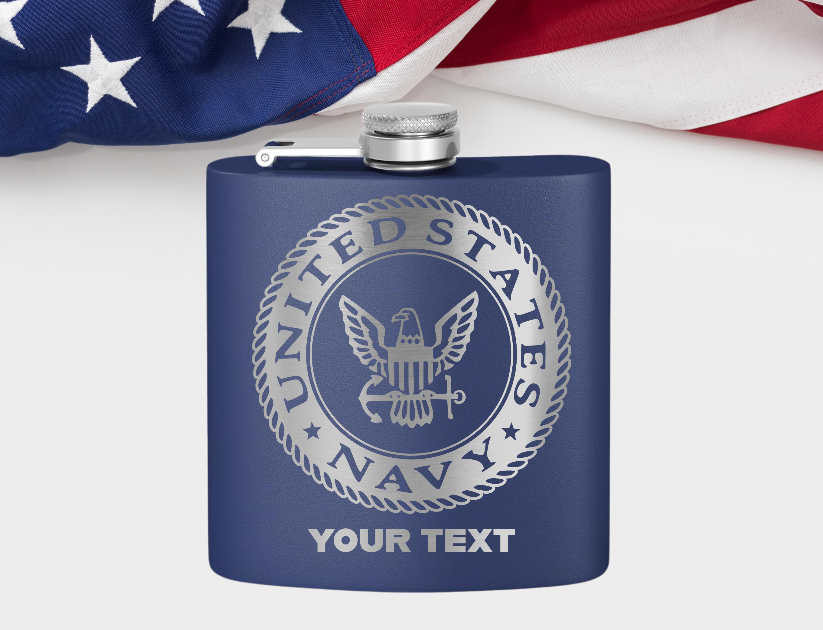 Beautiful Navy 6oz Flask Retirement Gift, US Army Veteran present, Marine Corps Vet gift, US Navy Flask, Handmade US Air Force Flask gift