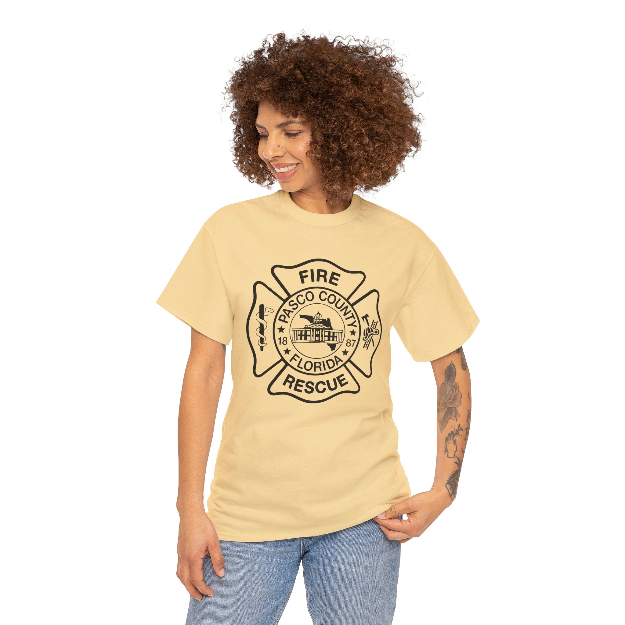 Pasco County Fire Department Logo Gildan 5000 T-Shirt - Wear Your Pride!