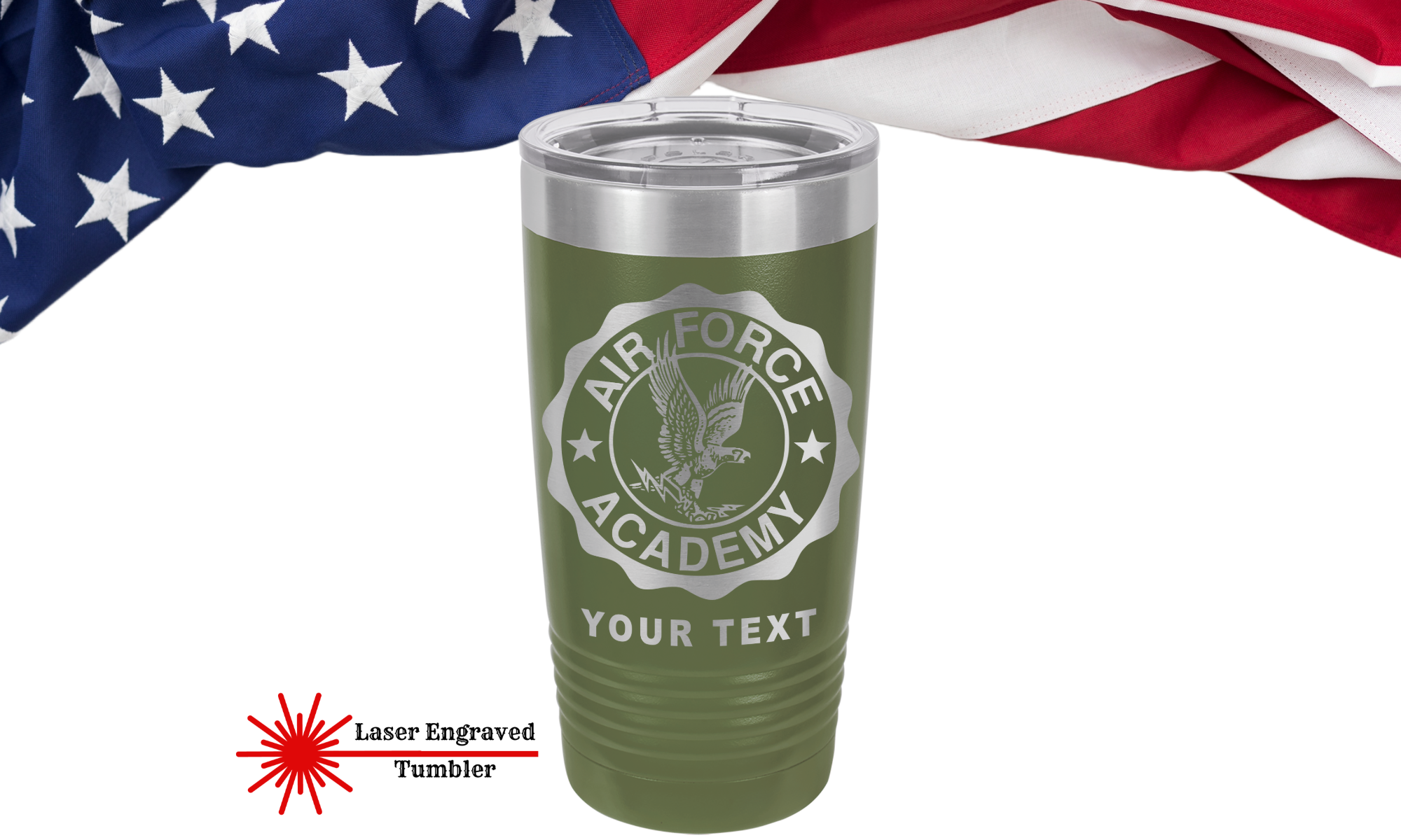 Air Force Academy Tumbler - US Air Force Personalized Tumblers laser engraved - US Air Force Academy Can Cooler