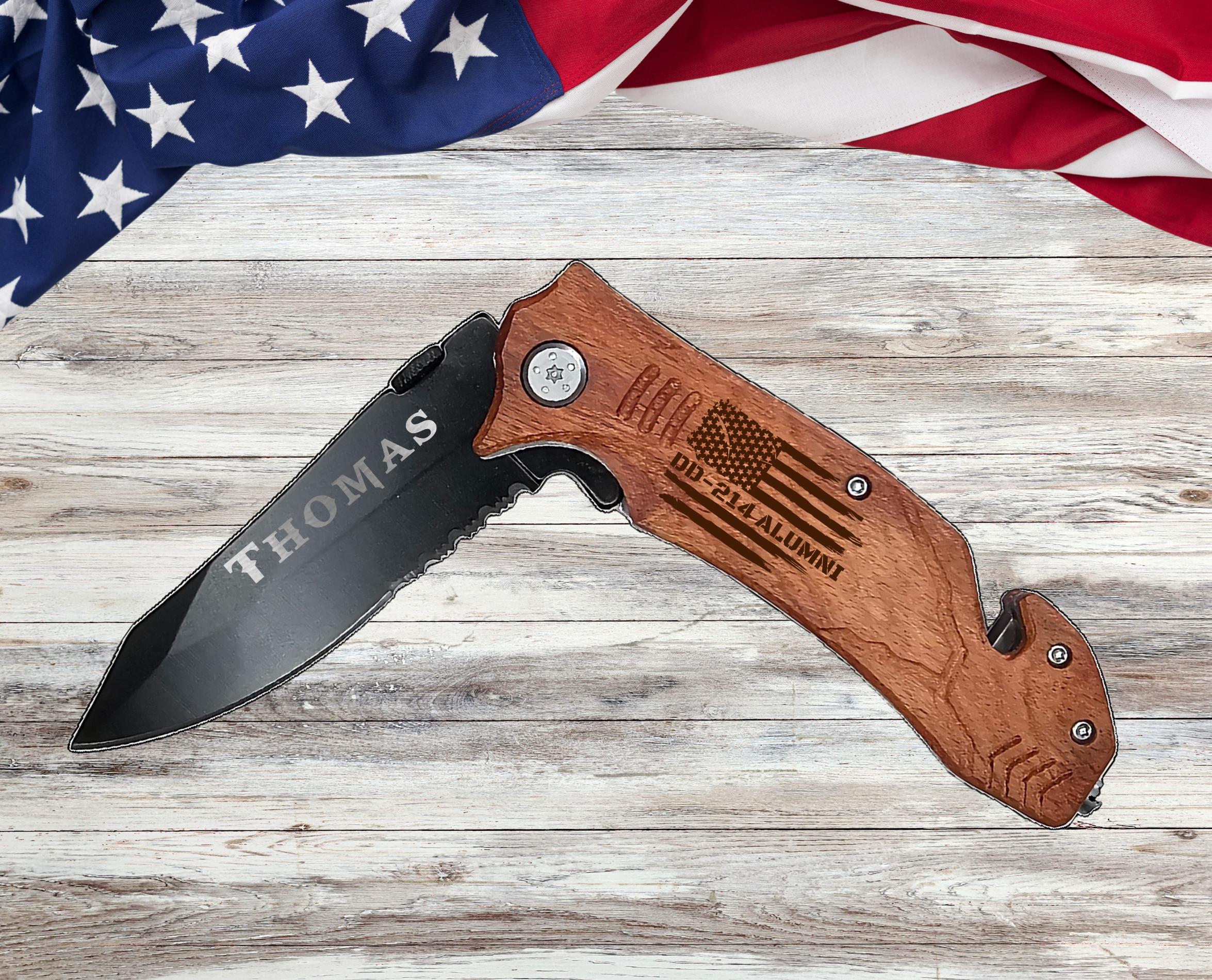 Military DD214 Engraved Pocket Knife maga Gifts, Veteran gift for him her, Marines Gift for Retired Dad, Fathers Day gift DD214 Veteran gift