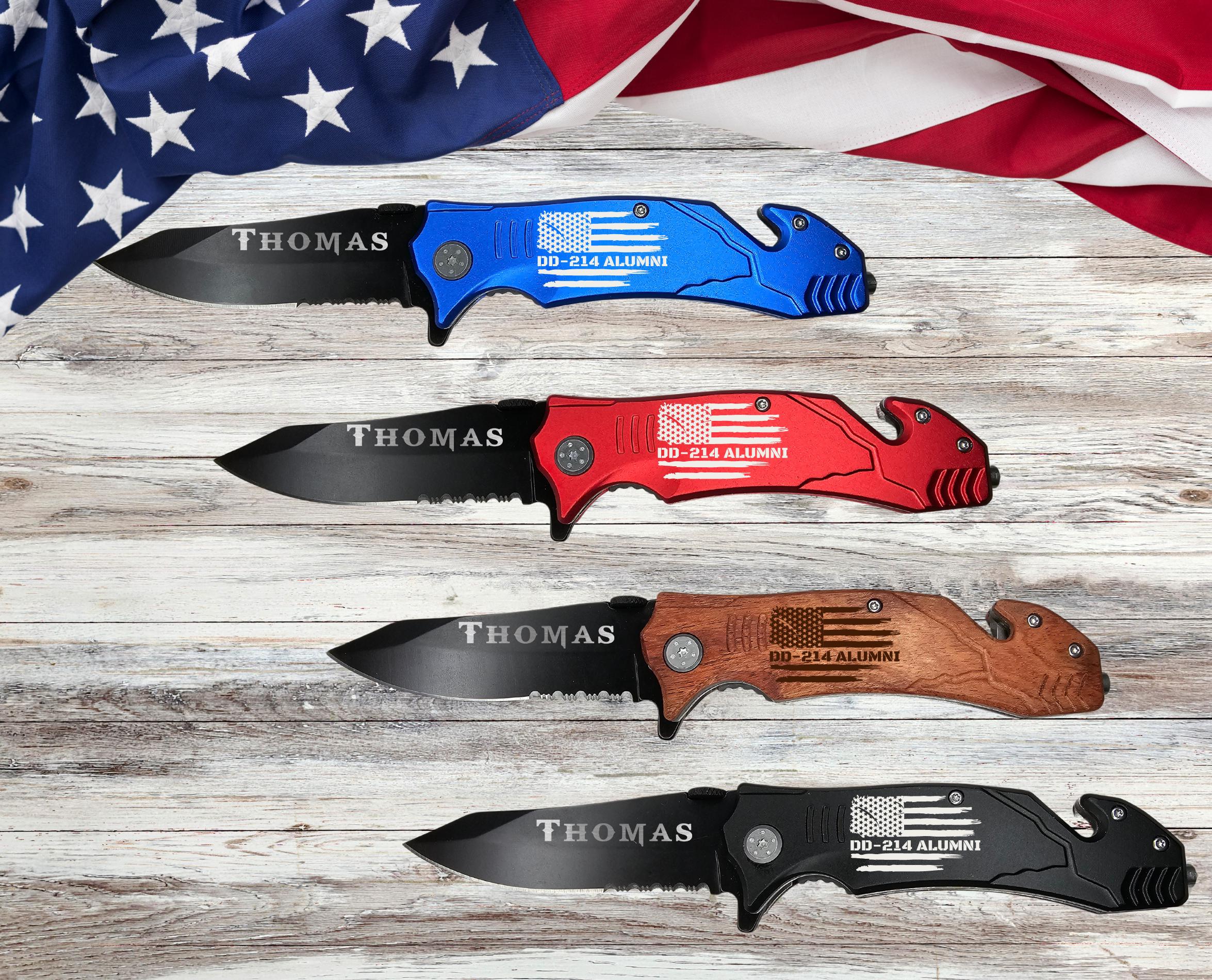 Military DD214 Engraved Pocket Knife maga Gifts, Veteran gift for him her, Marines Gift for Retired Dad, Fathers Day gift DD214 Veteran gift