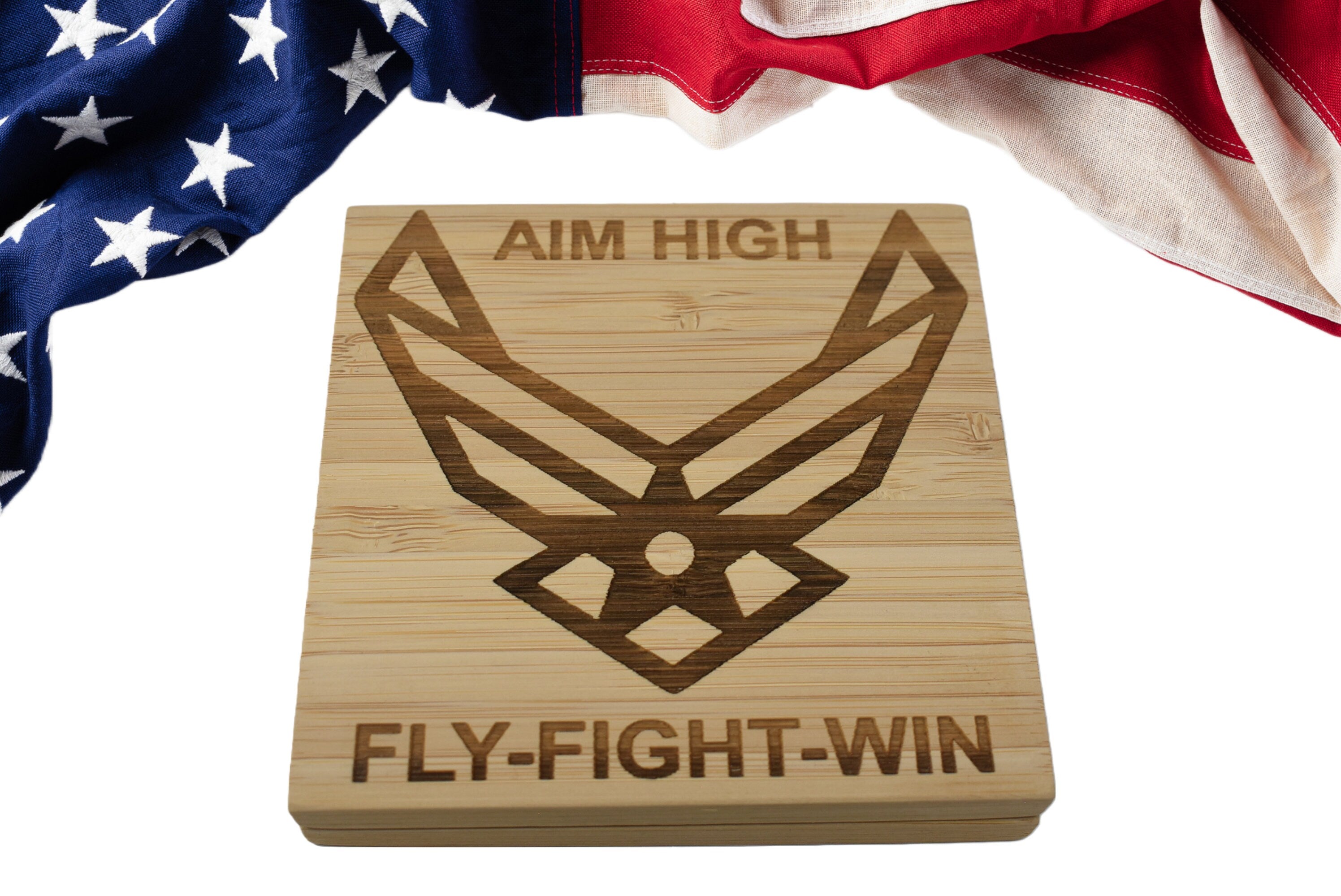 US Air Force Coaster set of 4, Custom Coaster set, Custom Airman table coasters, Unique retirement gift