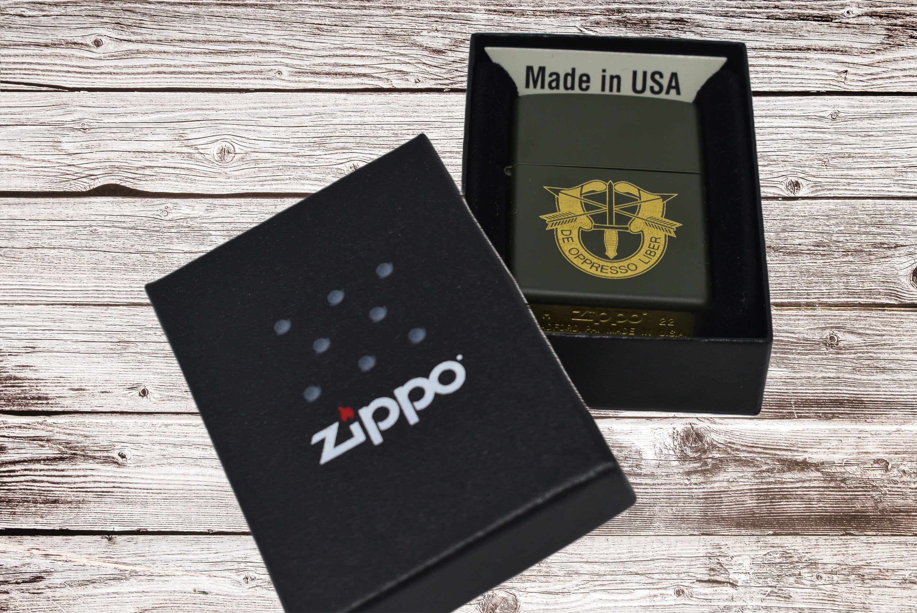 Custom Personalized US Army Special Forces Green Zippo, Made in the USA Zippo Lighter, US Army Green Berets custom lighter, Army Gift