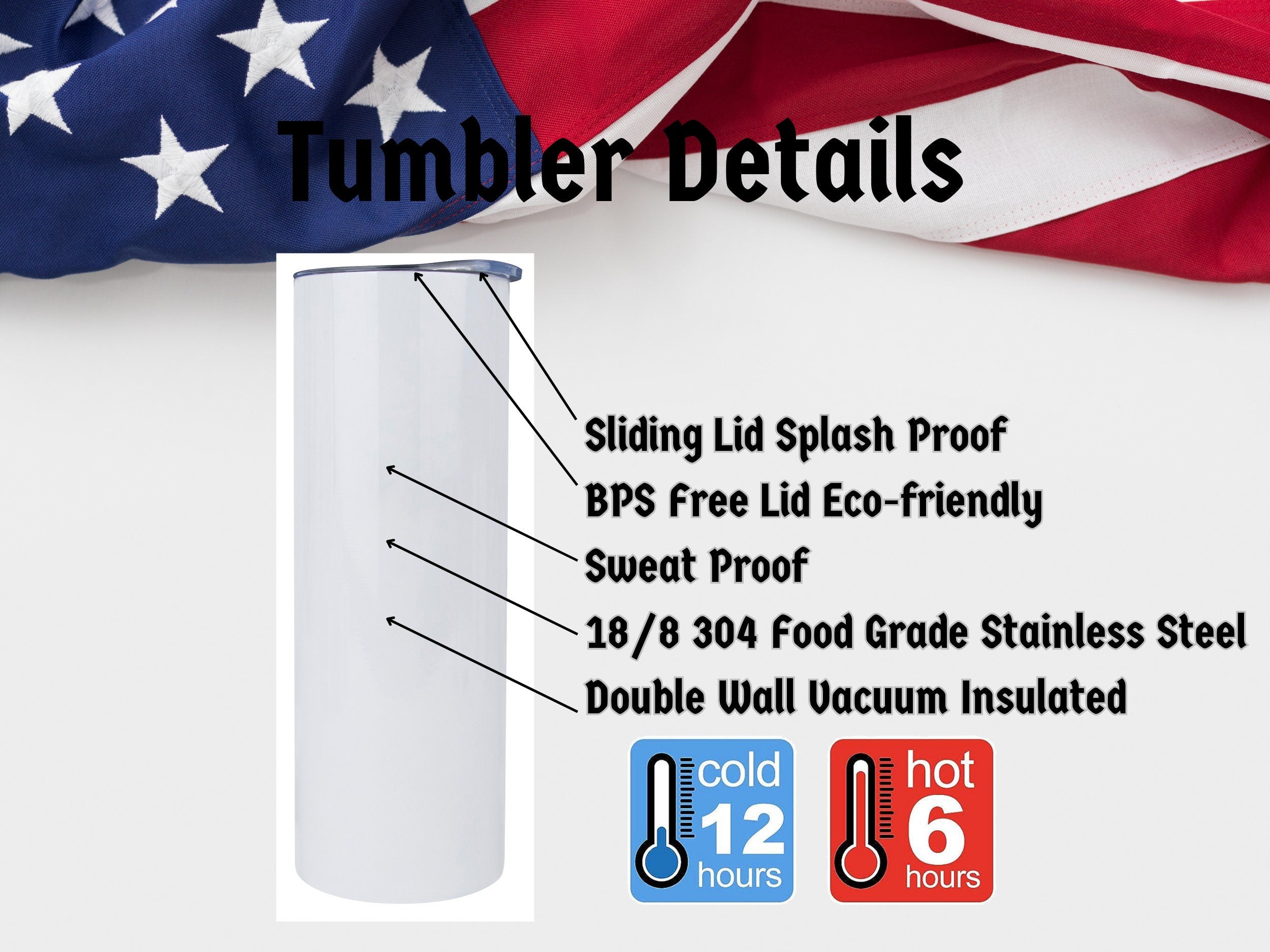 Personalized Thin Blue Line 20oz Skinny Tumbler - Custom Police Blue Line Tumble - US Flag Sheriff blue Line Travel Mugs Tumblers