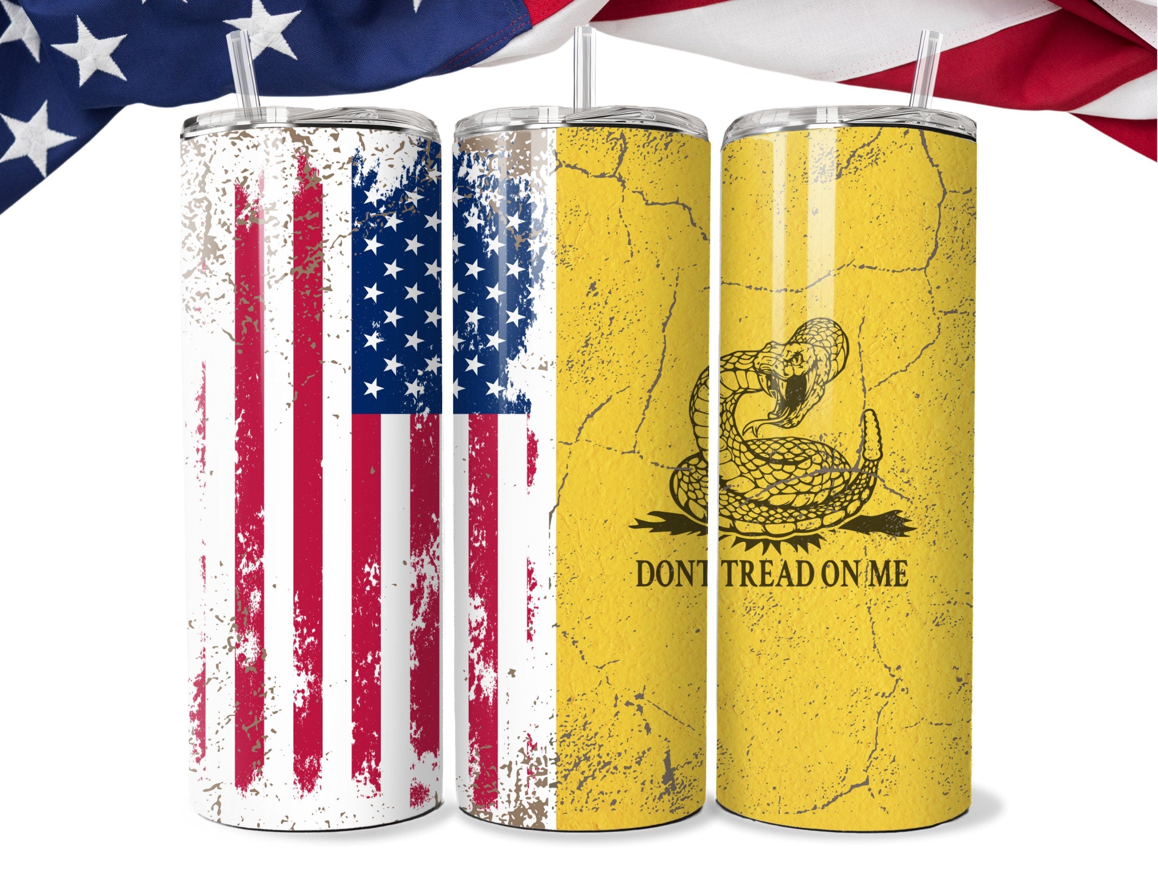 Patriotic Gadsden Snake Don't tread on me 20oz Tumbler, Patriotic Gift, gift for him and her, We the People travel mug, Patriots Gift, Rattlesnake Tumbler