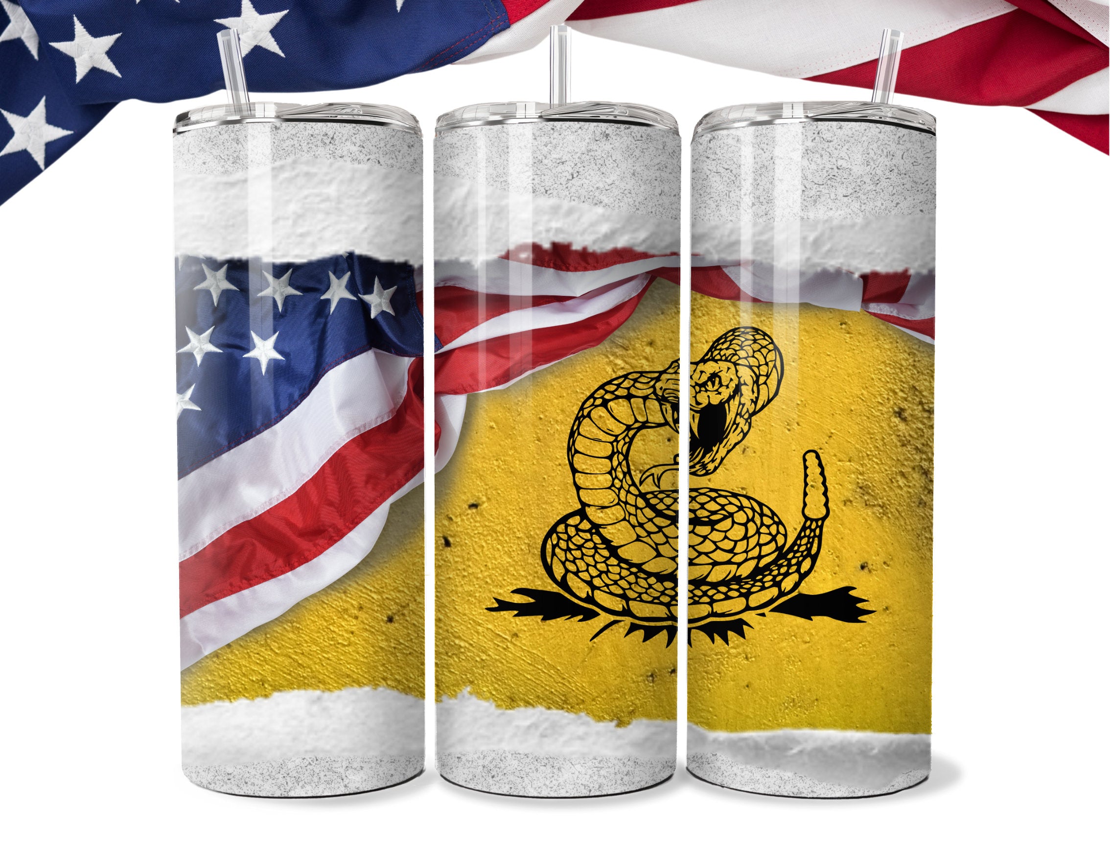 Patriotic Don't tread on me 20oz Tumbler, Patriotic Gift, gift for him and her, Gadsden Snake travel mug, Patriots Gift, Rattlesnake Tumbler